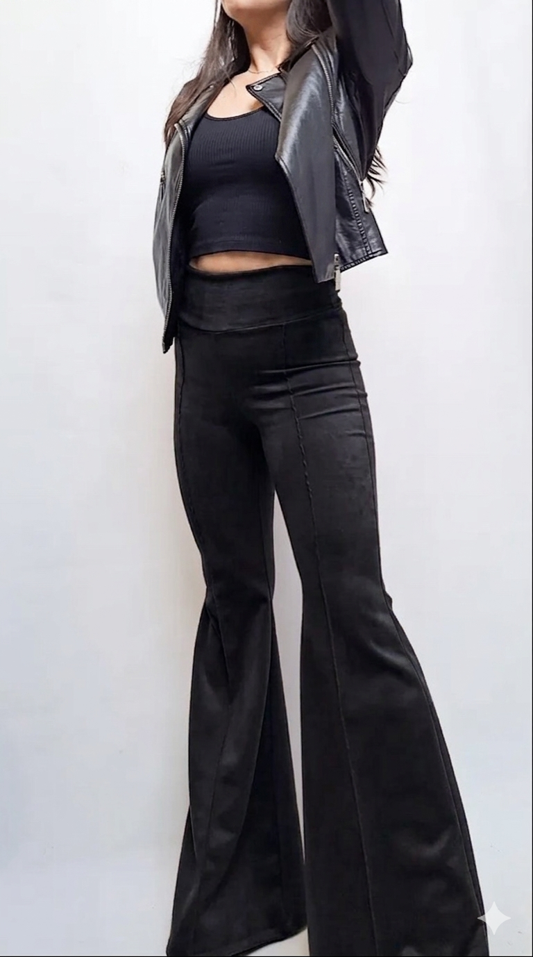 Flare pants gamuza negros
