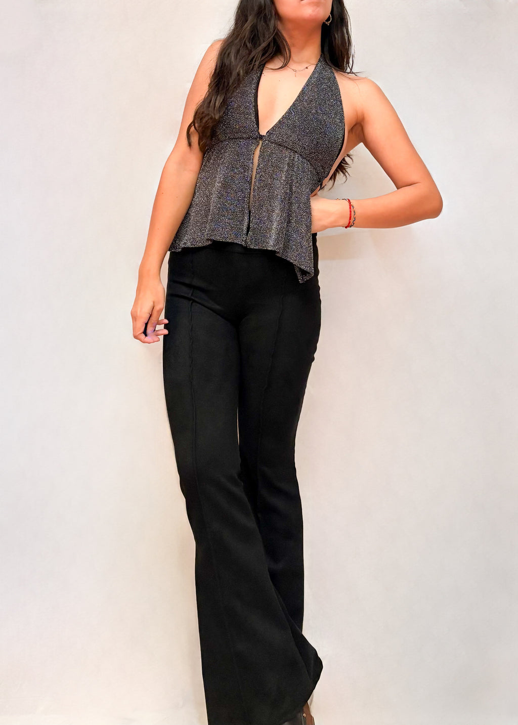 Flare pants gamuza negros