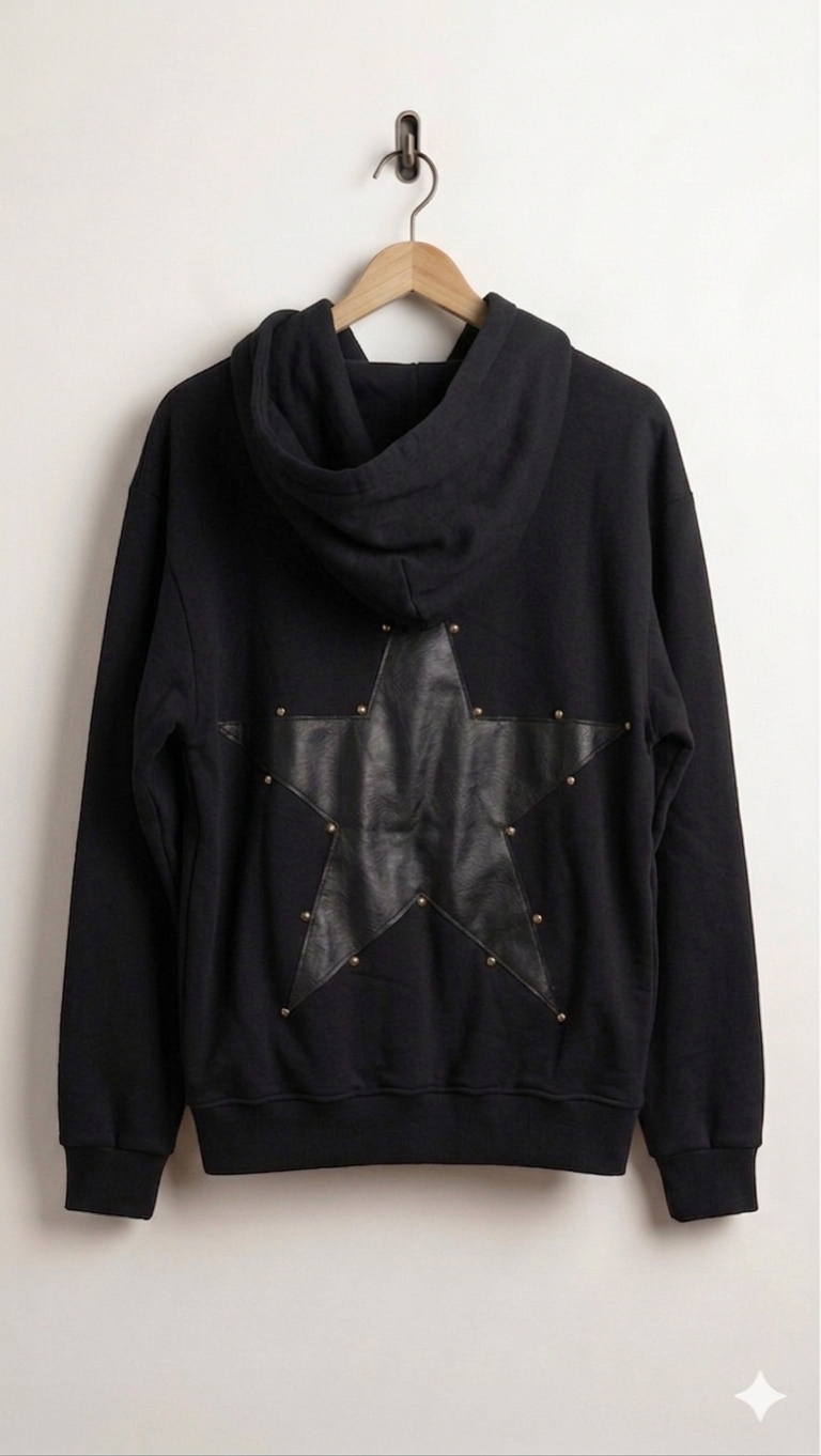 Polerón Star Eco cuero Negro